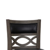 Curved Lattice Back Counter Stool with Leatherette Seat Gray and Black By Casagear Home BM218143