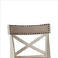 Curved X Shaped Back Swivel Counter Stool with Fabric Padded Seating White By Casagear Home BM218146