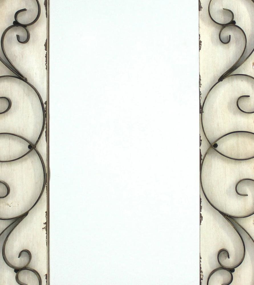 22 X 33 Scrolled Edge Wall Mirror White By Casagear Home BM218345