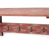 30 4-Hook Wall Shelf with Clipped Corners Distressed Red By Casagear Home BM218362