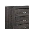 50.5 5-Drawer Wooden Chest with Grain Details Gray By Casagear Home BM219006