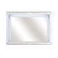 Contemporary Style Beveled Edge Mirror with LED Light, White and Silver By Casagear Home