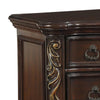 32 3-Drawer Nightstand with Carved Pilaster Cherry Brown By Casagear Home BM219079