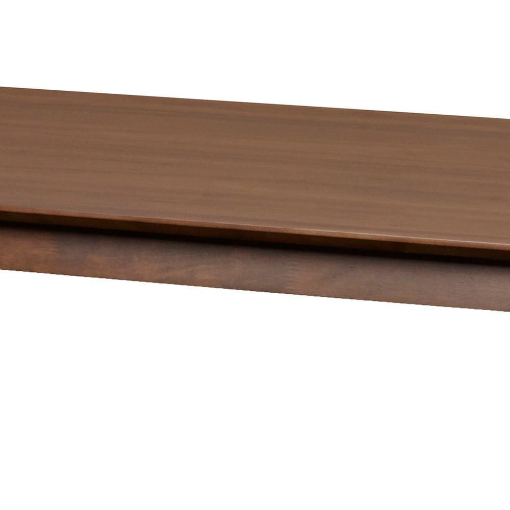 Wooden Table with Angled Block Legs and Natural Grain Texture Brown By Casagear Home BM219451