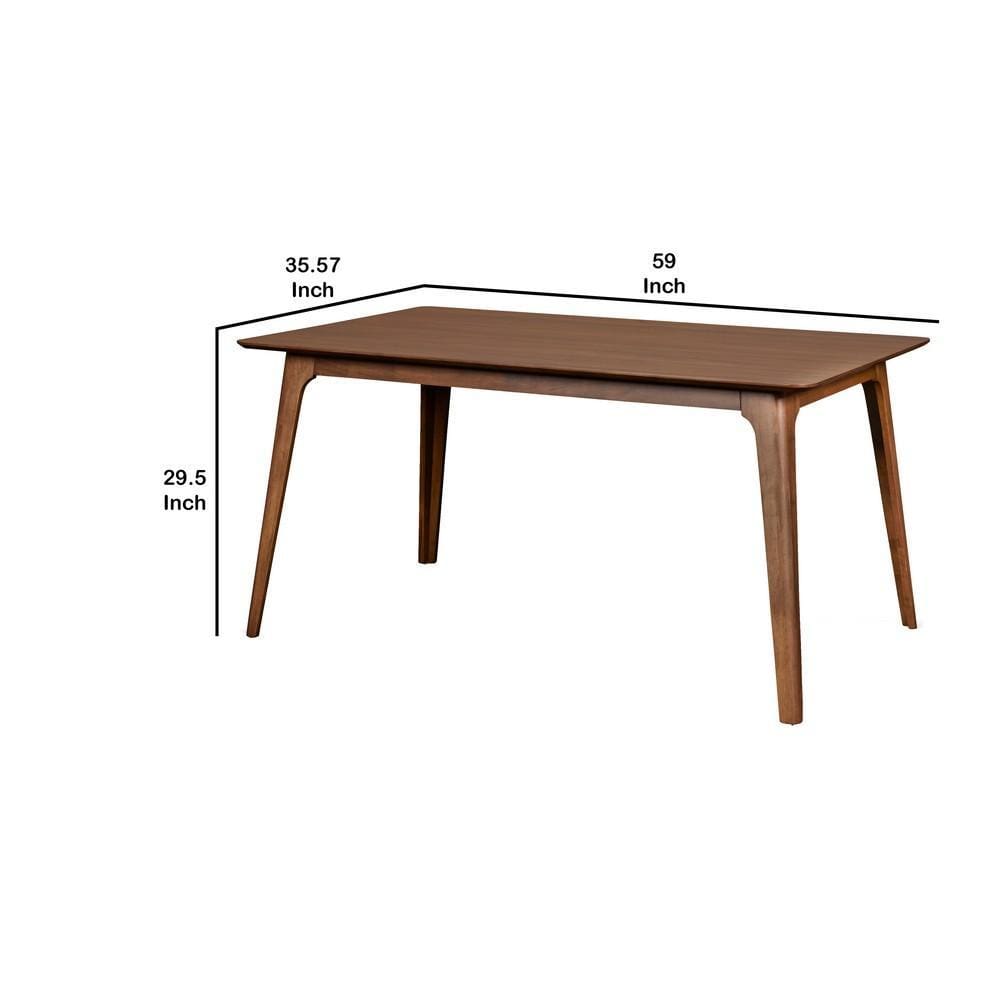 Wooden Table with Angled Block Legs and Natural Grain Texture Brown By Casagear Home BM219451