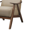 Wooden Accent Chair with Fabric Cushioned Seating,Light Brown By Casagear Home BM219772