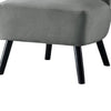 Armless Accent Chair with Button Tufted Flared Back Gray By Casagear Home BM219778