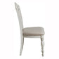 Victorian Style Writing Desk Chair with Engraved Backrest,White By Casagear Home BM219788