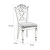 Victorian Style Writing Desk Chair with Engraved Backrest,White By Casagear Home BM219788