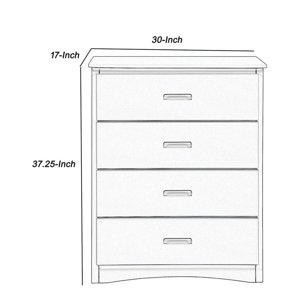 37 Wooden Chest with 4 Drawers and Recessed Handles Gray By Casagear Home BM219870