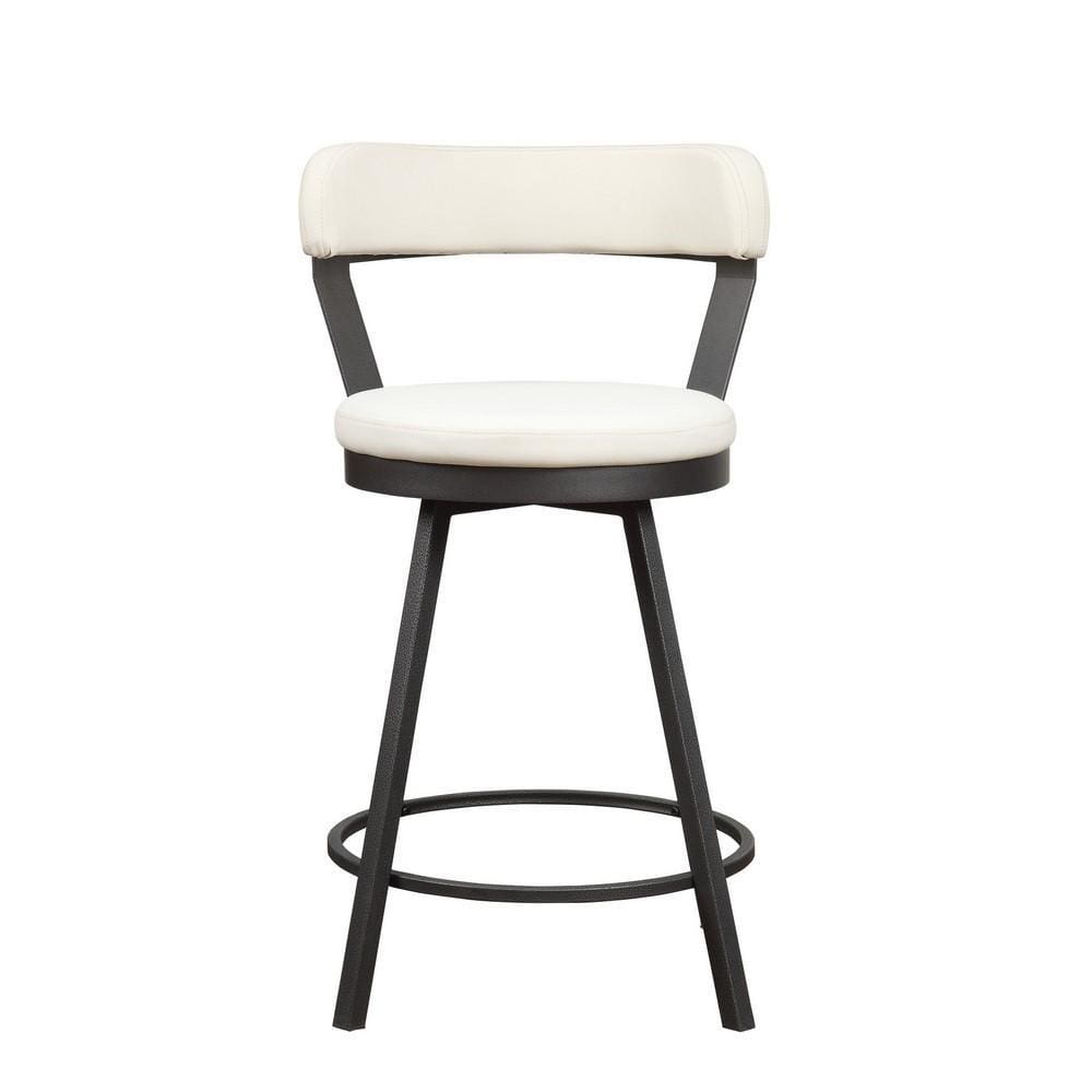 25 Leatherette Counter Chair with Metal Legs,Set of 2,White By Casagear Home BM219933