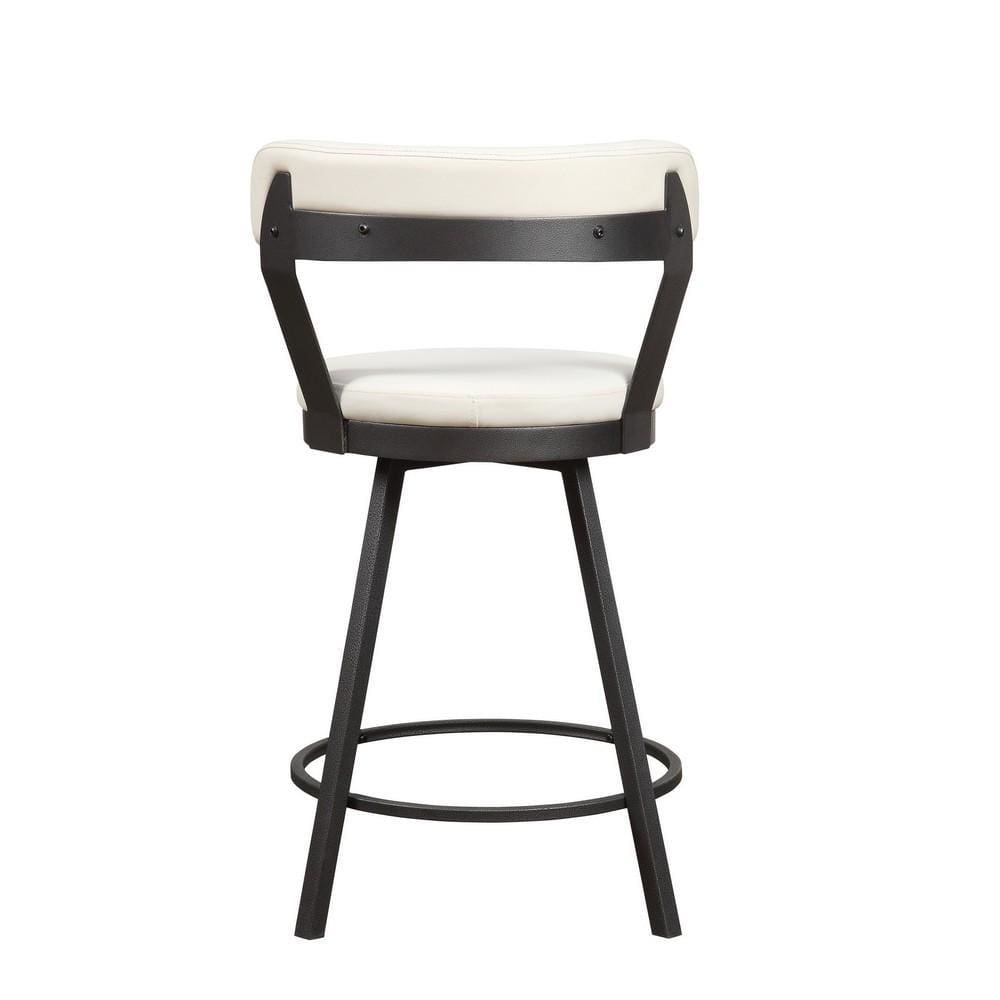 25 Leatherette Counter Chair with Metal Legs,Set of 2,White By Casagear Home BM219933