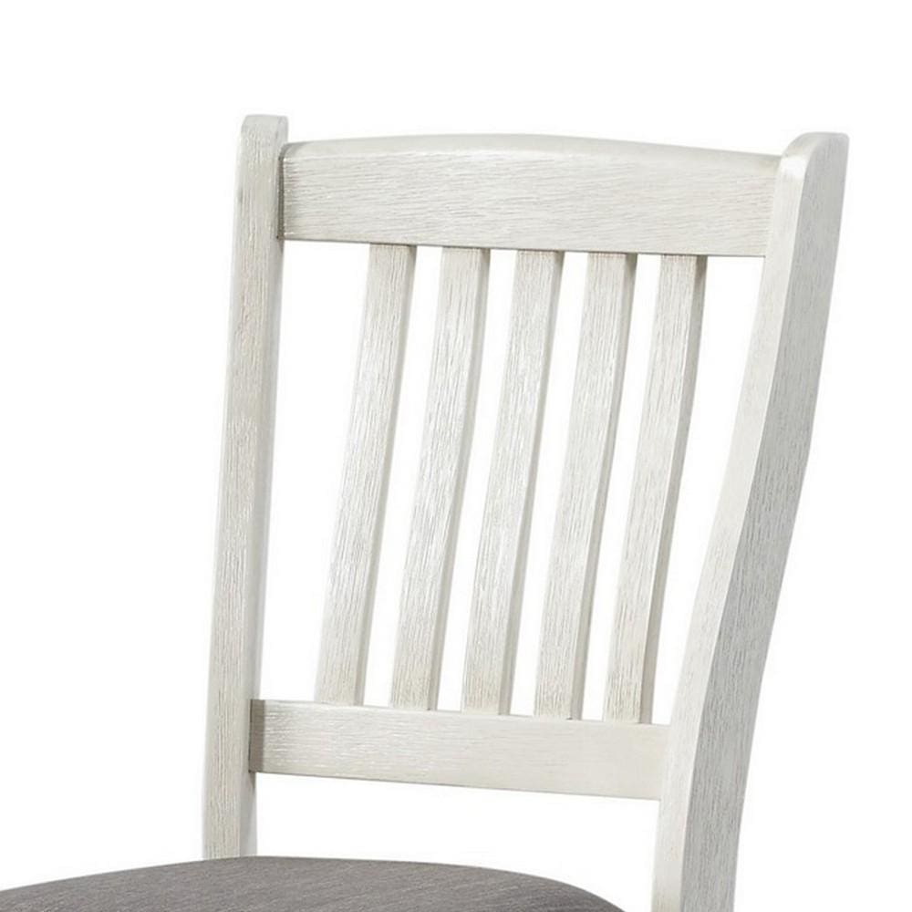 25 Slatted Back Counter Height Chair,Set of 2,Antique White By Casagear Home BM219963