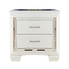 28" Wooden Nightstand with 2 Drawers and LED, White By Casagear Home