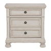 30 3-Drawer Molded Nightstand with Bun feet Antique White By Casagear Home BM220093