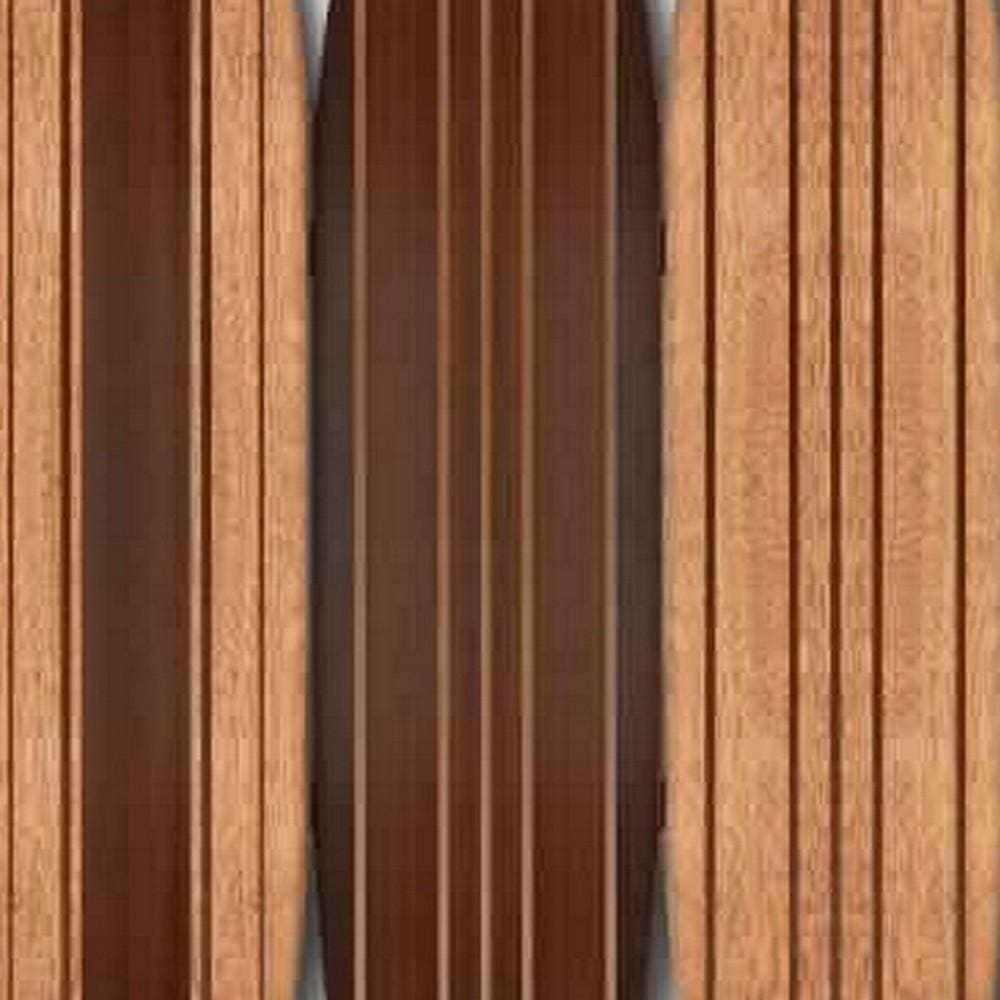 71 3-Panel Wooden Screen with Surfboard Shape Design Brown By Casagear Home BM220200