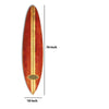 Wooden Surfboard Shaped Wall Art with Mounting Hardware Brown and Red BM220206