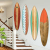 Wooden Surfboard Shaped Wall Art with Mounting Hardware Brown and Red BM220206