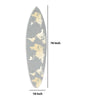 Wooden Surfboard Wall Art with World Map Print Gray and White BM220210