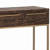 50 3-Drawer Sofa Table with Sled Metal Base Brown & Gold By Casagear Home BM220544