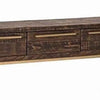 50 3-Drawer Sofa Table with Sled Metal Base Brown & Gold By Casagear Home BM220544