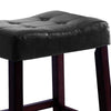 26 Wooden Stool with Saddle Seat Set of 2 Black & Brown By Casagear Home BM221549