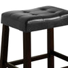 30.5 Wooden Stool with Saddle Seat Set of 2 Black & Brown By Casagear Home BM221551