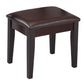 Wood and Leatherette Vanity Set with Faux Marble Top Brown By Casagear Home BM221619