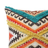 18 x 18 Square Cotton Accent Throw Pillow Aztec Tribal Inspired Pattern Trimmed Fringes Multicolor By The Urban Port BM221647