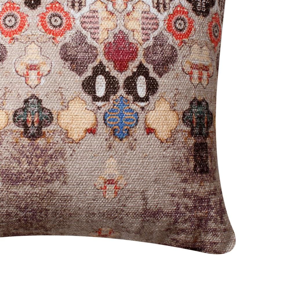 18 x 18 Square Cotton Accent Throw Pillow Eastern Quatrefoil Print Multicolor By The Urban Port BM221660