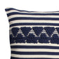 18 x 18 Handwoven Square Cotton Accent Throw Pillow Classic Striped Pattern Textured White Blue By The Urban Port BM221681