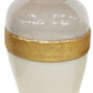 Glass Frame Vase with Tapered Body Design White and Brass By Casagear Home BM222415