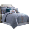 Odense 8 Piece King Comforter Set with Floral Embroidery , Multicolor By Casagear  Home