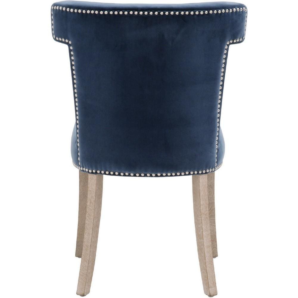 Fabric Sculpted Wingback Dining Chair Saber Legs Set of 2 Blue By Casagear Home BM223000