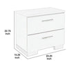 2 Drawer Wooden Nightstand with Metal Base and Bar Handles White By Casagear Home BM223271