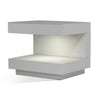 16" C Shape Wooden Nightstand with LED Light, Gray By Casagear Home