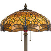 2 Bulb Tiffany Floor Lamp with Dragonfly Design Shade Multicolor By Casagear Home BM223536