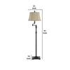 Metal Body Floor Lamp with Fabric Tapered Bell Shade Beige and Black By Casagear Home BM223599