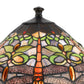 Tiffany Table Lamp with Metal Body and Dragonfly Design Shade Multicolor By Casagear Home BM223629