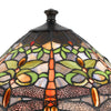 Tiffany Table Lamp with Metal Body and Dragonfly Design Shade Multicolor By Casagear Home BM223629