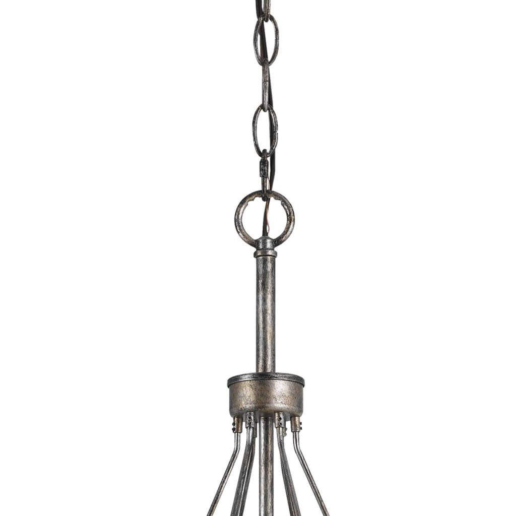 3 Bulb Pendent with Round Burlap Shade and Metal Frame Beige By Casagear Home BM223631