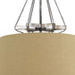 3 Bulb Pendent with Round Burlap Shade and Metal Frame Beige By Casagear Home BM223631