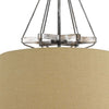 3 Bulb Pendent with Round Burlap Shade and Metal Frame Beige By Casagear Home BM223631