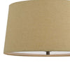 3 Bulb Pendent with Round Burlap Shade and Metal Frame Beige By Casagear Home BM223631