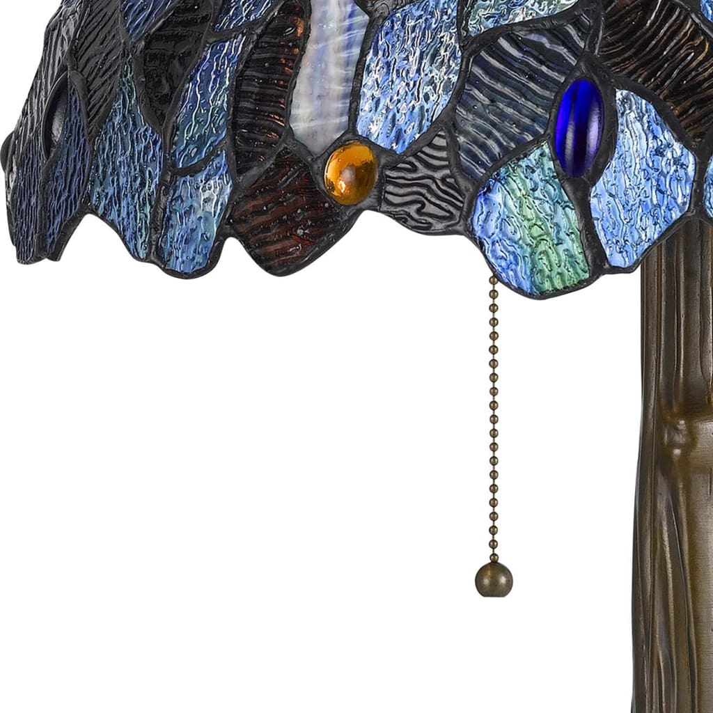 2 Bulb Tiffany Floor Lamp with Mosaic Design Shade Multicolor By Casagear Home BM223637