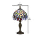 Metal Body Tiffany Table Lamp with Butterfly Design Shade Multicolor By Casagear Home BM223641