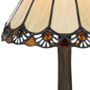 Tree Like Metal Body Tiffany Table lamp with Conical Shade,Bronze and Beige By Casagear Home BM223643