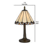 Tree Like Metal Body Tiffany Table lamp with Conical Shade,Bronze and Beige By Casagear Home BM223643