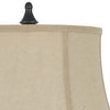 Metal Body Table Lamp with Fabric Tapered Bell Shade Beige and Black By Casagear Home BM223689