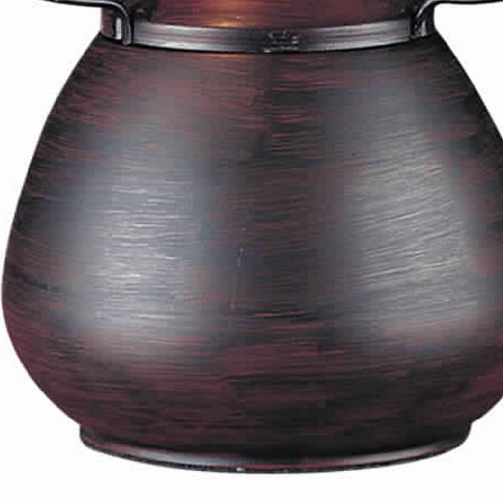 Pot Bellied Metal Body Table Lamp with Conical Mica Shade Bronze By Casagear Home BM223691